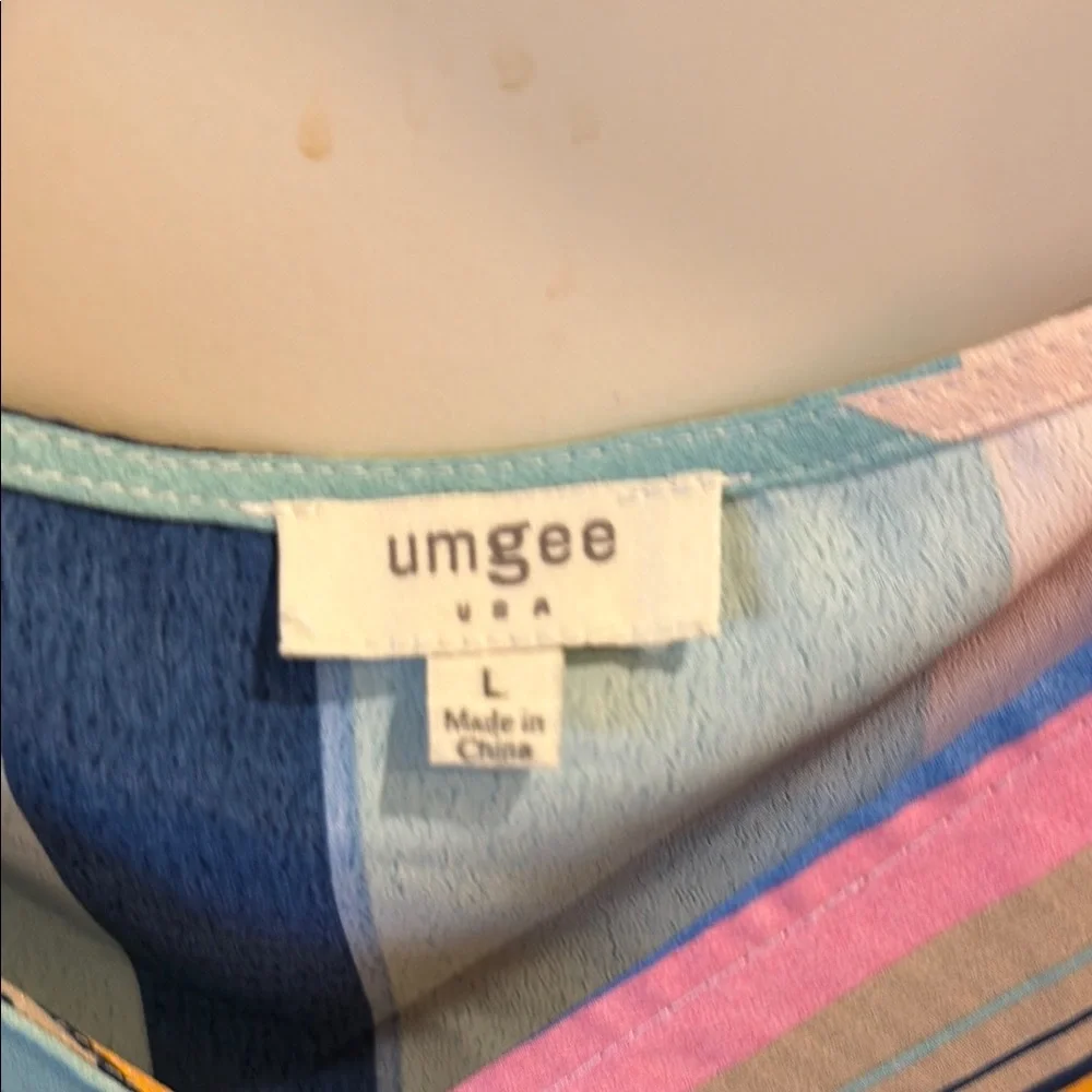 Umgee Multicolor Striped Twist-Front Blouse - Picture 3 of 3